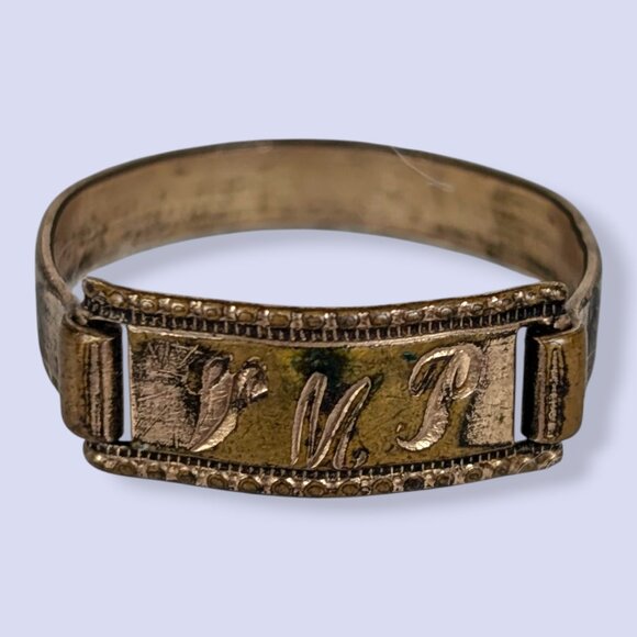 Antique Etched Plate Ring - Picture 4 of 8